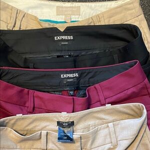 Set of 4- size 0 Petite women’s Dress Pants- AnnTaylor, Express, Banana R